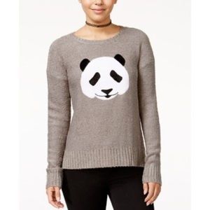 Gray Panda Pullover Sweater